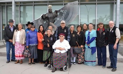 Chief's Advisory Committee in front of MMIWG monument