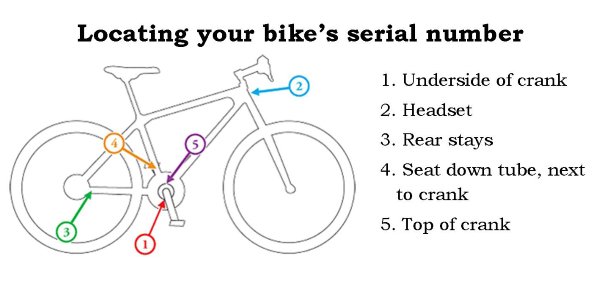 Locating your bike's serial number