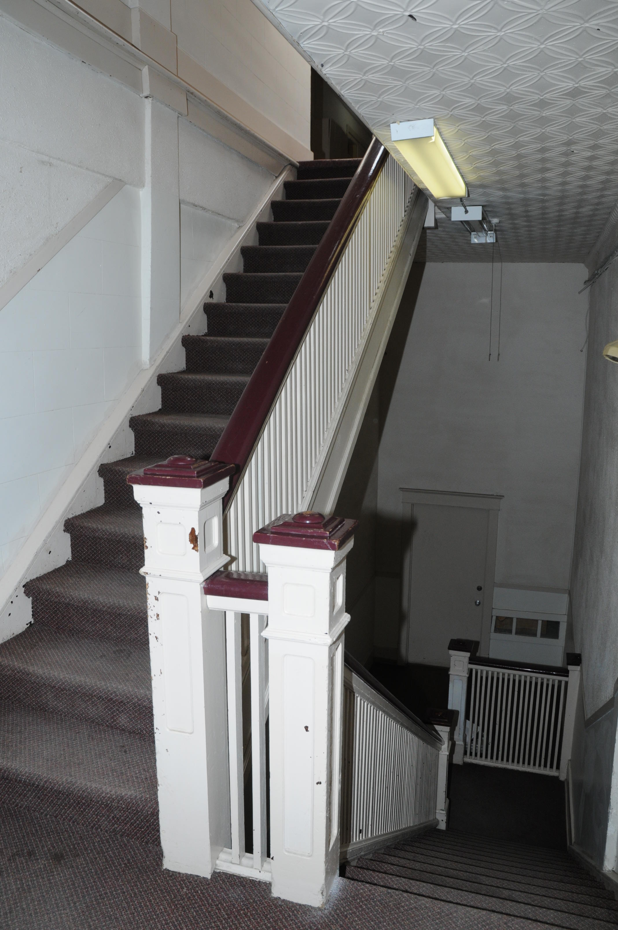 Traveler's Block stair well, leading up to the second level.